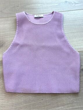 Babaton Lilac Ribbed Cropped Tank